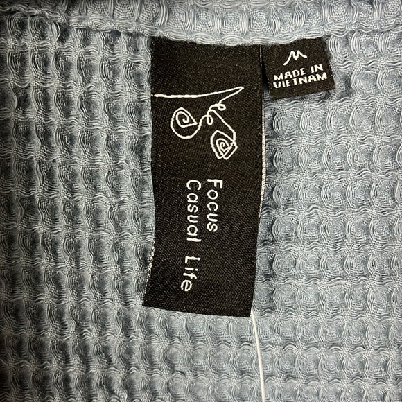 NWT Focus Casual Life sleeveless open front pockets textured cardigan Sz M - Picture 4 of 9